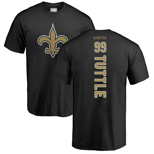 Men New Orleans Saints Black Shy Tuttle Backer NFL Football #99 T Shirt